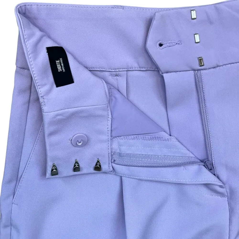 Express Lilac Super High Rise Shortie Shorts Womens Size 4 NWT Purple - Picture 6 of 9